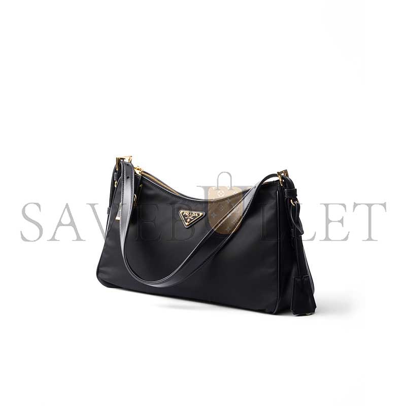 Pra*a aimÉe large re-nylon and leather shoulder bag with padlock 1bc232 (34*19.5*10cm)